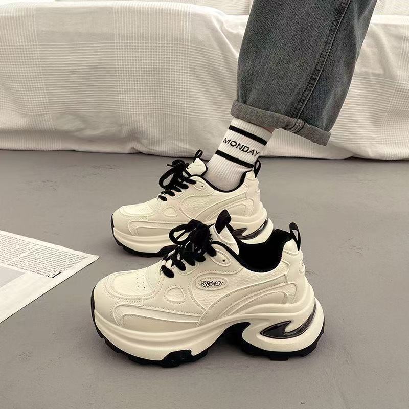 Popular thick-soled versatile dad shoes women's 2025 spring and summer new retro small man height increase fried street casual sports shoes