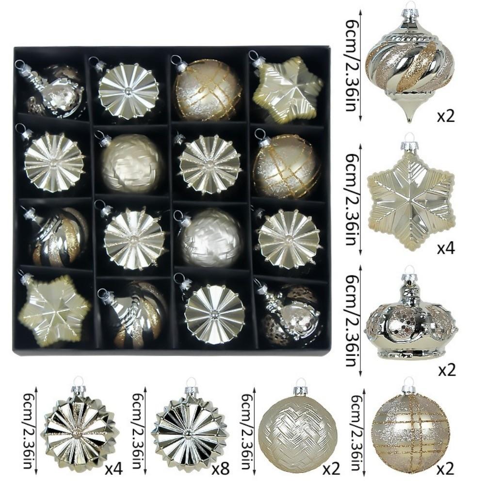 24Pcs 6cm Christmas Ball Ornaments Electroplated Painted Holiday Ornaments Home Decor
