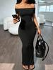 Summer fashion slim fit solid color one-word neck sleeveless off-the-shoulder waist sexy hip-wrapped pure desire dress