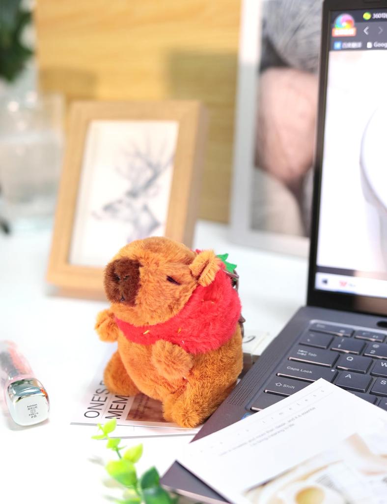 [Looking] Capybara Plush Keychain, Cute and Fluffy Animal Pendant, Birthday Gift, Graduation Gift, Gift for Girlfriend or Boyfriend, Soft Capybara,