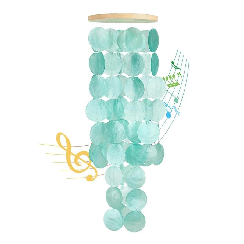 Coastal Style Shells Wind Chimes for Outdoor Garden Decor Great for Women Indoor/Outdoor Decorative(Wind Chime Pieces Only)