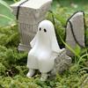 Whimsically Ghostly Sculpture Halloween Themed Resins Craft Ornament For Home Garden Decoration Weather Resistant Design