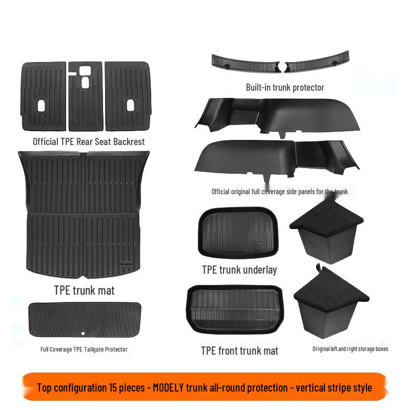Tesla Model Y Suede Trunk Side Panels - Large Interior Modification Accessories