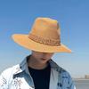 Summer new straw hat hat men's and women's sunscreen outdoor travel sun hat casual sun hat jazz big eaves hat