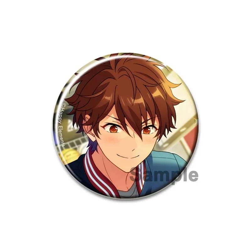 32/44/58mm Ensemble Stars Idol Brooch Round Cartoon Cosplay Badge Akehoshi Yuuki Fushimi Narukami Lapel Pins for Backpack Gift Accessory