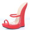Fashion 18CM High Wedges Sandals,Peep Toe Women's High Heels Summer Shoes,Man Cosplay Platform Slippers,PVC vamp,Black,Red,Custom Colors