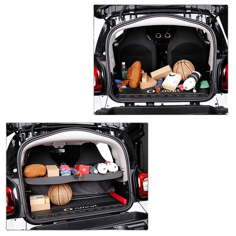 For Mercedes Benz Smart Fortwo 451 Accessories Forfour 453 Stowing Tidying Trunk Cover Curtain Aluminum Alloy Canvas