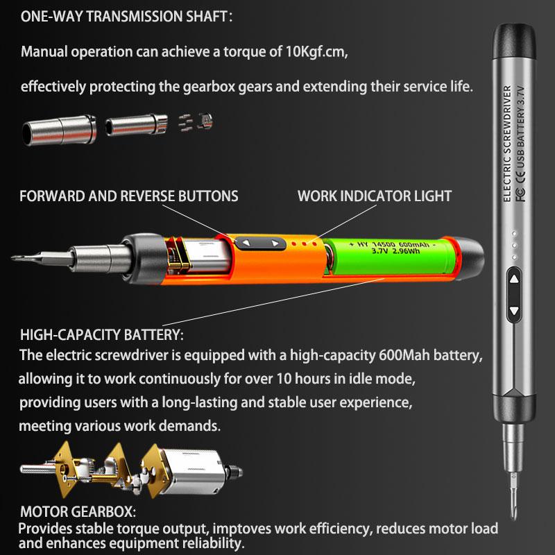 Rechargeable Electric Screwdriver High Torque Multifunction Precision Tool For Home DIY Repair Maintenance