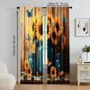 Set Of 2 Versatile Polyester Transparent Curtains Home Decoration Sunflower Butterfly Use Bedrooms Living Rooms Curtain Perfect For Room