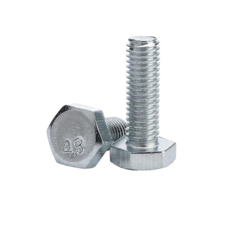 Grade 4.8 Galvanized Hex Head Bolts & Screws Set with Full & Half Thread and Nuts
