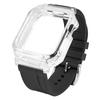 Sports Bracelet For Apple Watch Band 44mm 45mm Mod Kit Rubber Luxury Transparent Silicone Case for Iwatch Series 8 7 6 SE 5 4