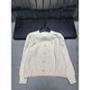 Miu25 Fall/Winter 3D Rhinestone Embroidered Knit Cardigan - Age-Reducing, Versatile, Round Neck, Single-Breasted Top