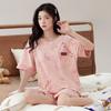 Japanese summer department new cotton pajamas women's fresh pastoral style student casual loungewear round neck short-sleeved suit