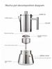 Italian Stainless Steel Moka Pot Espresso Maker for Induction Cooktops