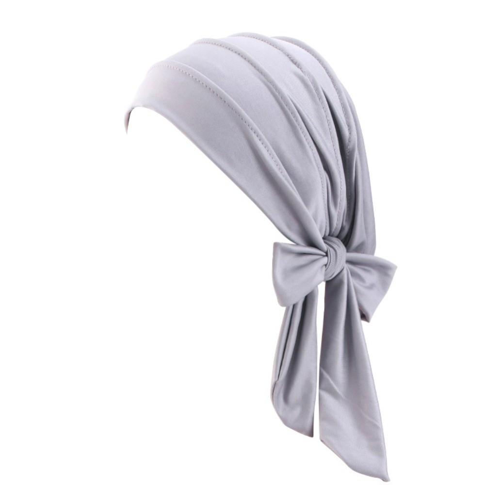 Дышащий головной платок-шляпа однотонный хиджаб арабский платок внутренняя шапочка индийская традиция серый