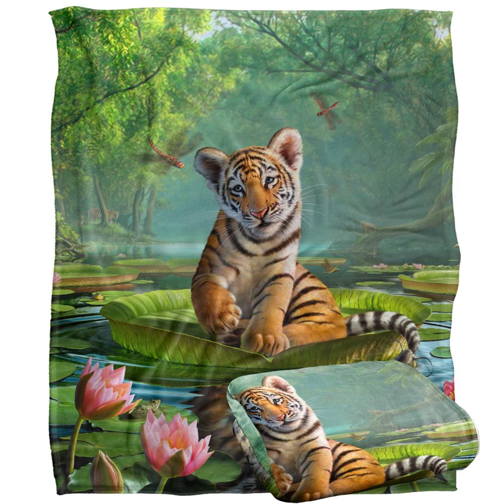 JQ Licensing Jlo Silky Floral Tiger Supersoft Blanket