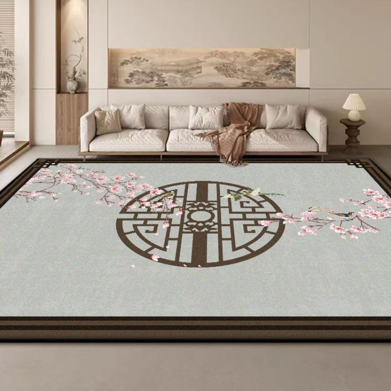 New Chinese Style Large Size Carpet for Living Room Coffee Tables Mat Antiskid Study Decoration Rug Easy Cleaning Customizable