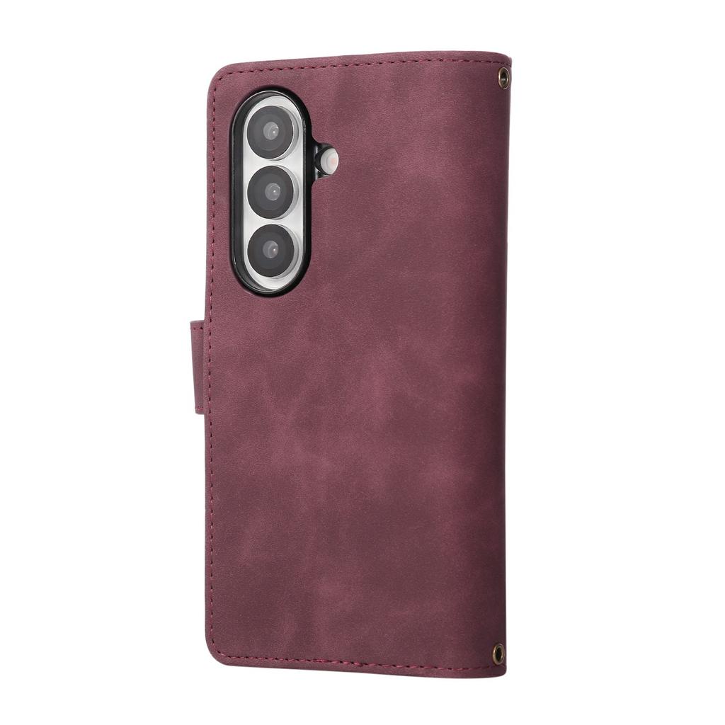 For Samsung Galaxy Z Fold7 5G Case Zipper Wallet Leather Phone Cover with Shoulder Strap