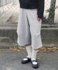 Zero One-Side Pleated Over Sweat Shorts [Melange Gray]