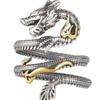 Buyee 925 Sterling Silver Unique Big Ring Elegant Chinese Dragon Open Ring Finger for Men Women Rock Punk Fine Jewelry Circle