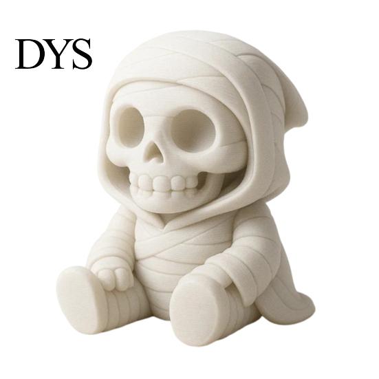 Ghost Theme Craft Supply 3D Printed Halloween Mummy Figurine, Blank DIY Paintable Bandage Pumpkin Statue, Sculpture for Painting Mini Desktop Ornament