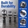 3pcs 1/4 Inch Hex Shank Countersink Bore Set 5 Flute Countersink Bits  Woodworking