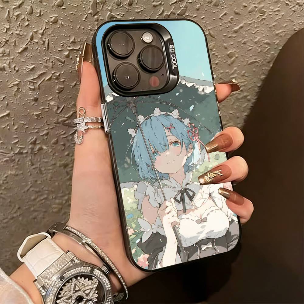 Zero Natsuki Subaru REM Phone Case For iPhone 17,16,15,14,13,12,11 Plus,Pro Max,XS,Colorful Silver Black Cover