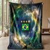 Coperta in Flanella Stampata Calcio Brasile Amica della Pelle Calda Decorativa Plaid per Divano Letto Interno Uso Quotidiano