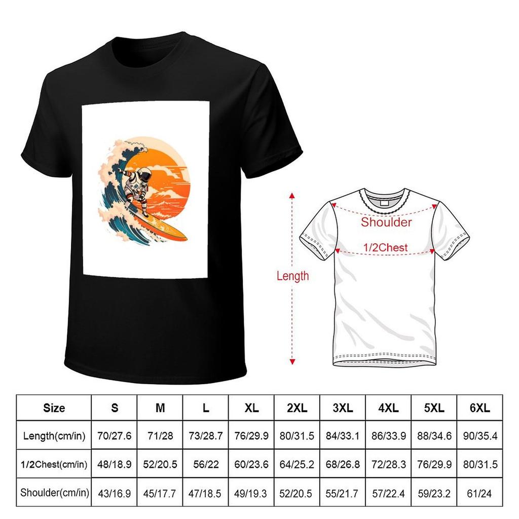 Outer space surfing astronaut  astronaut surfing cosmic waves TShirt anime affliction shirts sports fans mens graphic tshirts