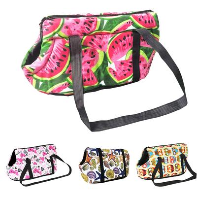 Hunde Umhängetasche Wassermelonenmuster Haustierrucksack für kleine Hunde Katzen Mode Welpe Outdoor Reise Chihuahua Mops Tragetaschen