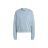 Solid Color Logo Sports Crewneck Sweatshirt for Women, Light Blue