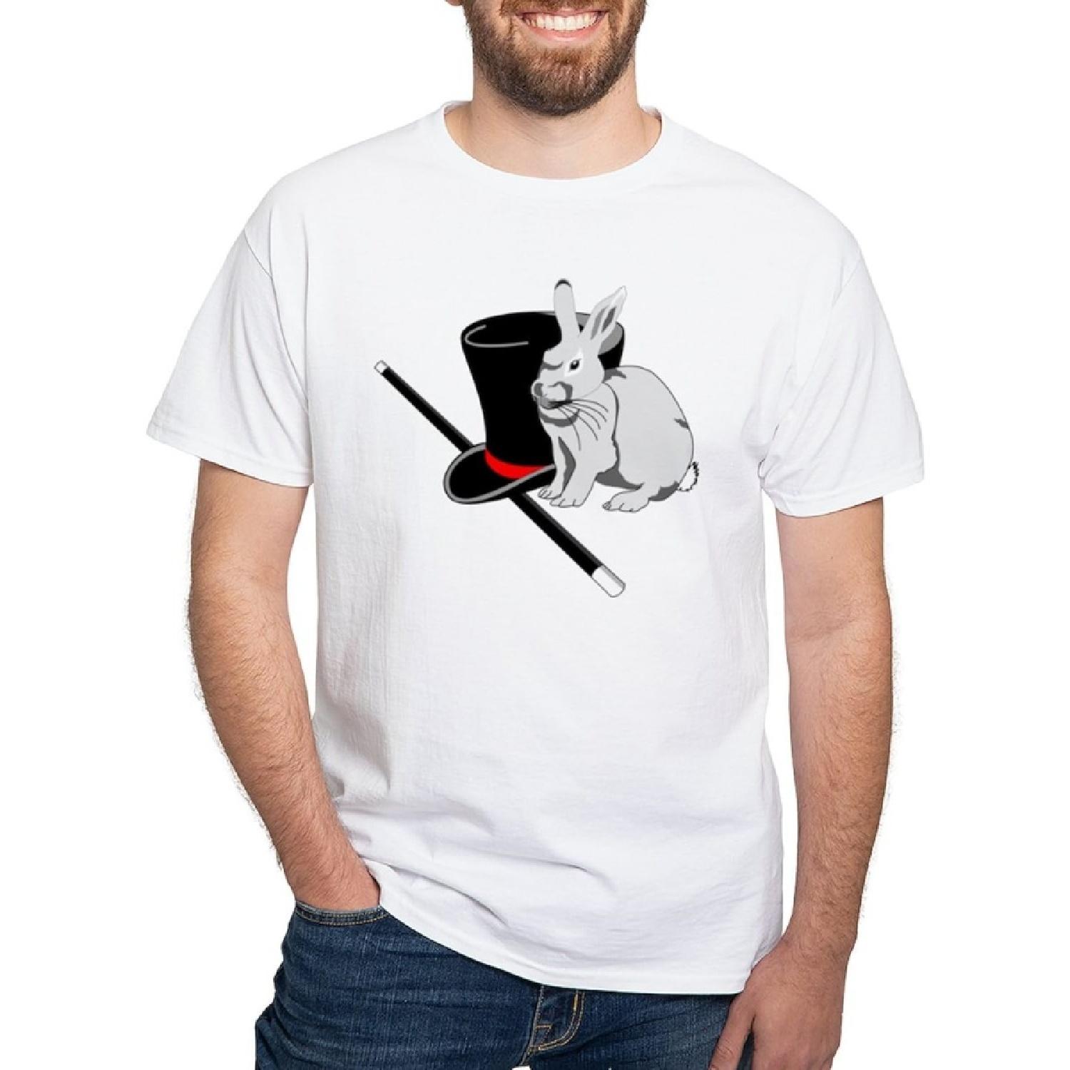 CafePress Magician White T Shirt Men s 100% Cotton, Classic Graphic White T-Shirt S