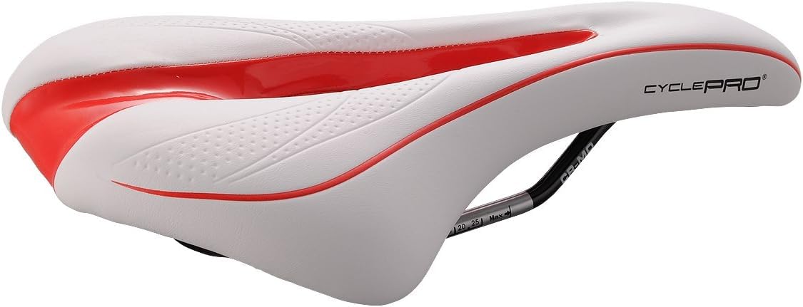 CYCLE PRO Cut Zone Comfort Saddle 298g [CP-SD3256] White/Red