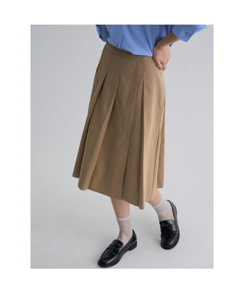 8seconds Pleated Midi Skirt Beige