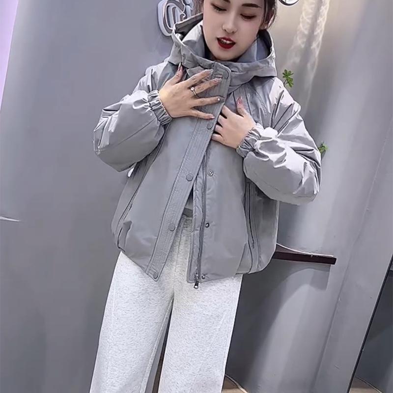 2025 Spring Women's Quilted Cotton Jacket - Short, Fashionable, Thin, and Petite Fit