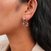 Vintage Resin Diamond Flower Silver Needle Stud Earrings Niche Earrings