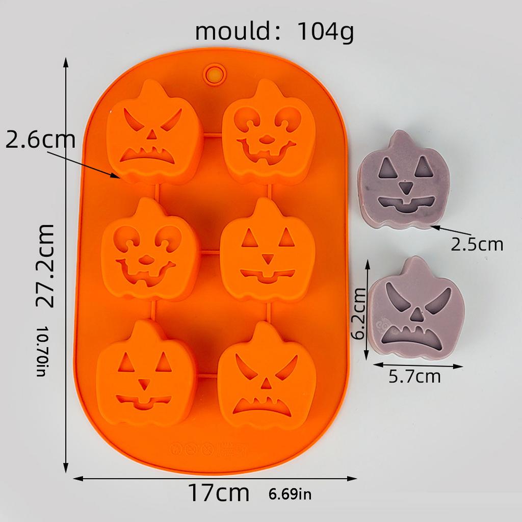 Silicone Mold for Cake Decoration Halloween Theme Pumpkin Ghost Skull Bat Shapes Suitable for Baking Resin Plaster Craft