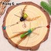 Simulation Mantis Bee Feather Replacement Accessories Funny Cat Stick Rod Teaser Pet Toy Plastic Wood