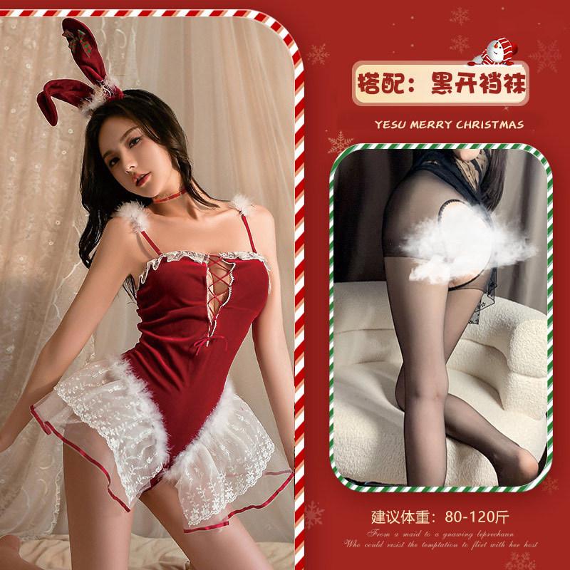 Christmas sexy new year christmas robe bunny christmas costume cos performance two-dimensional, erotic underwear