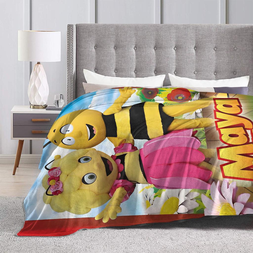 Maya The Bee Blankets Quality Warm  Throw Blanket Winter Picnic Living Room Street Trend Bedspread