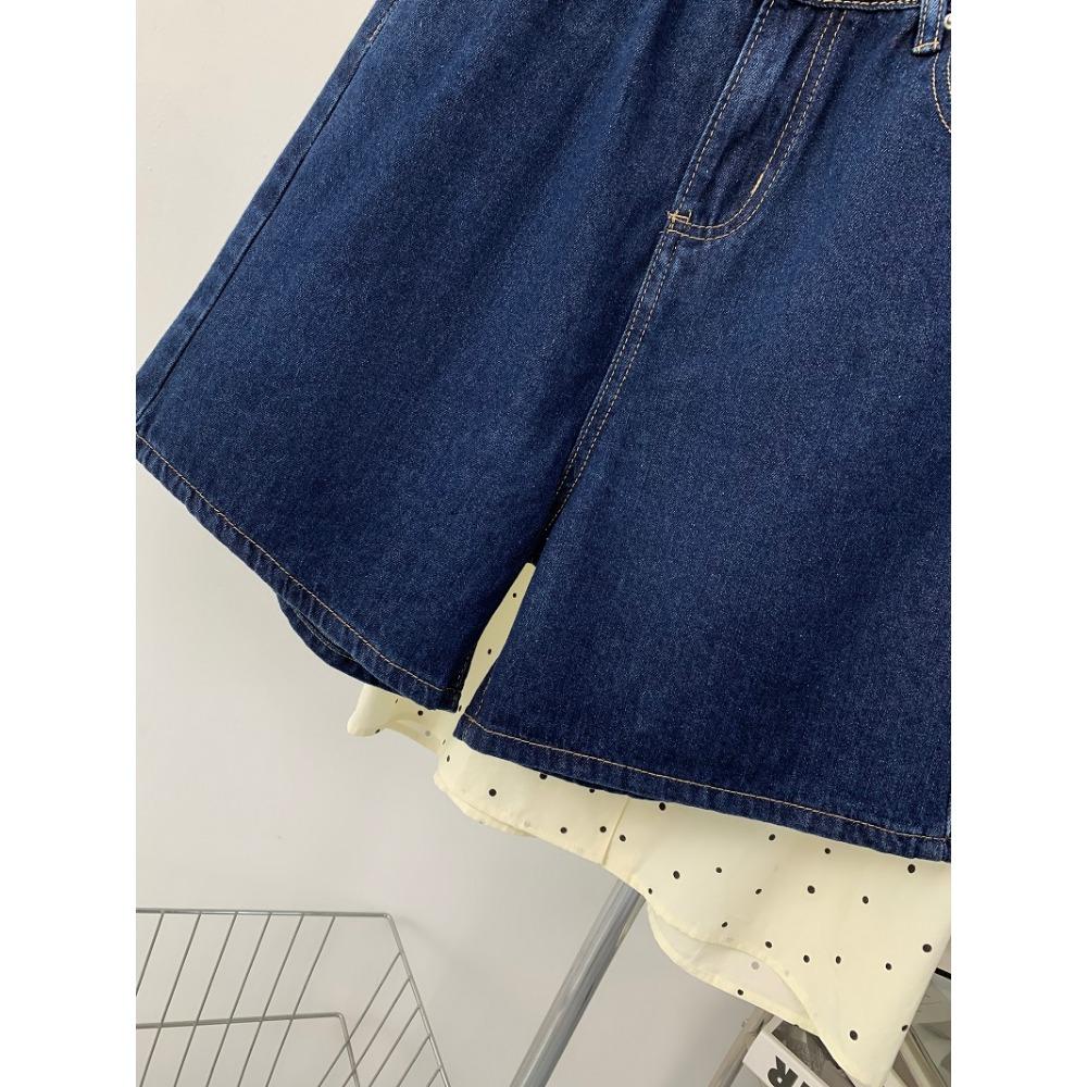 DIMANAF 2025 Neue Sommer Kurze Jeanshosen Damen Basic Casual Denim Haremshose Big Blue Hose