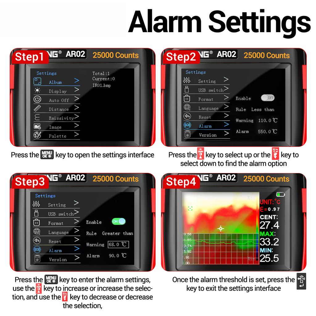 Professional ANENG AR02 Thermal Imaging Multimeters Digital Multimeter USB Type-c Charge 1000V 25000 Count Tester Multimetro TFT Display Tester Tools