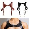 Male Body Chain Harness PU Black Halters Chain for Party Role Play
