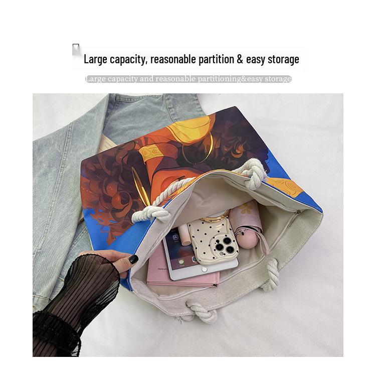 Chic European & American Style Shoulder Tote: Versatile Beach & Shopping Bag