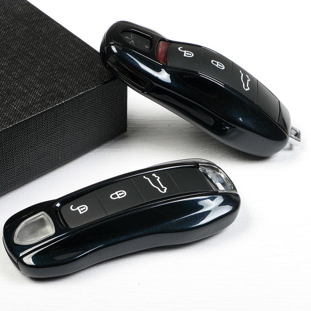 Car Key Shell  Moonlight Blue Remote Control Fob Case Replacement for Porsche Panamera Boxster Macan Cayenne 718 911 Cayman