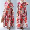Summer Resort Mori Girl Long Plus Loose Bohemian Floral Perfect for Popular Free Floral Print [kisetsumate] Women's Dress, Cotton-Linen, Style, Dress,