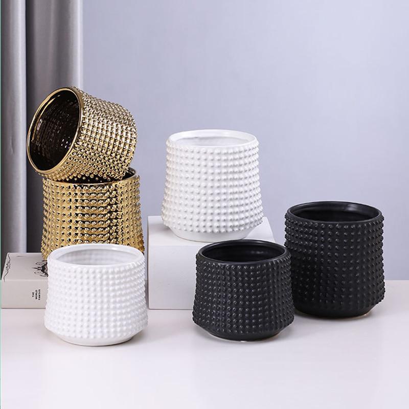 Zlatý keramický květináč Sukulentní květináč Květináč Váza Terárium Květináče Balkonové dekorace Plantas Accesorios Domácí dekorace