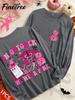 Cute Ghost Pumpkin Pink Ribbon Shirt October Breast Cancer Awareness Long Sleeve Top