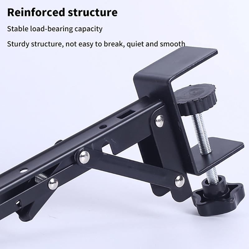 1 Pair Punching-Free Desktop Extending Boards Holder Foldable Keyboards Extension Bracket Office Computer Working Tablet Laptop