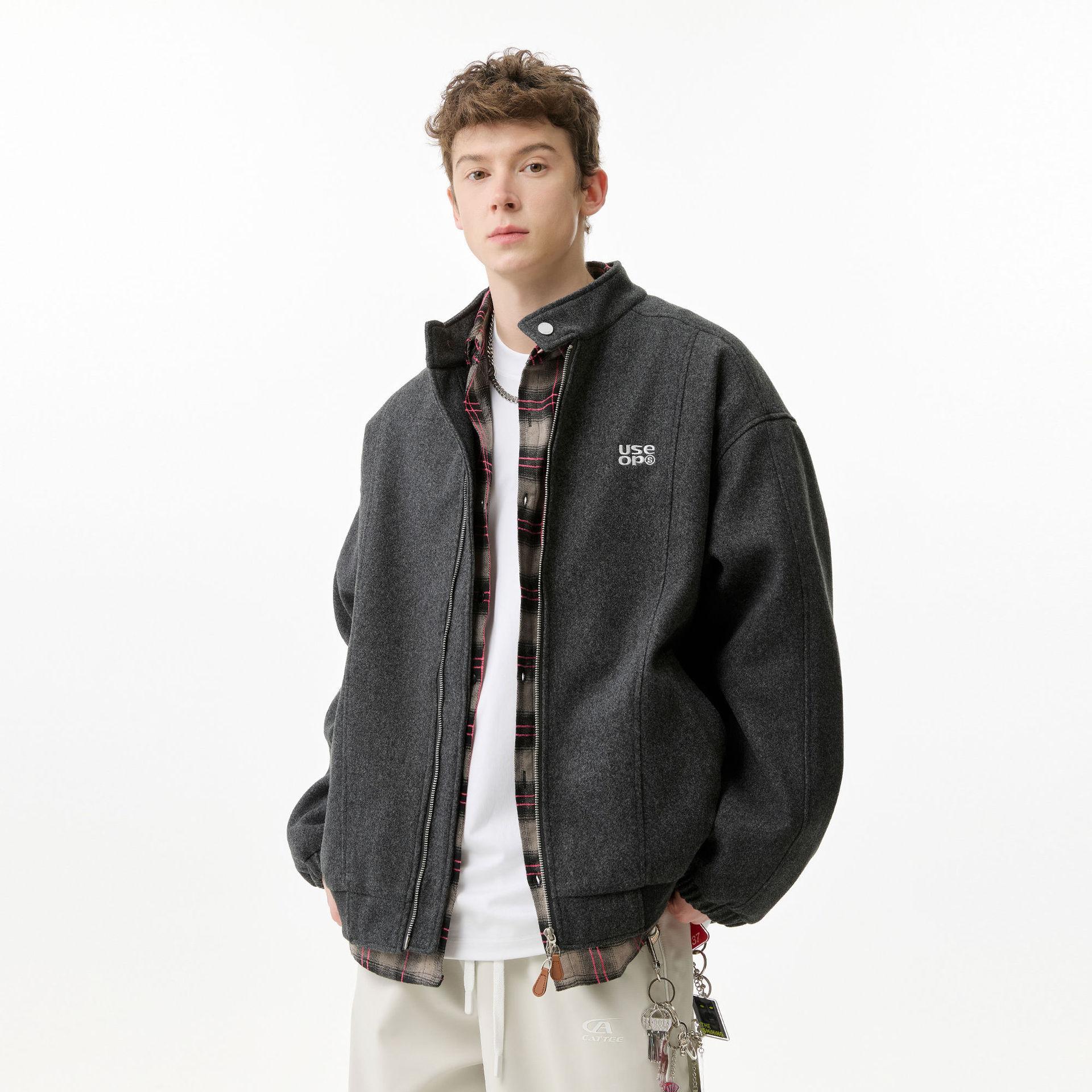 

Spring and autumn Japanese casual versatile coat men s and women s Korean chic letter embroidered jacket couple loose coat tide M